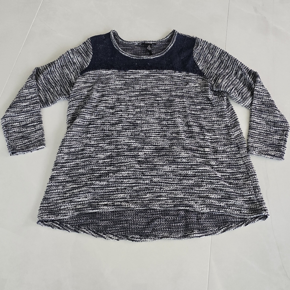 Style & Co. Knit Sweater With Lace Detail - 1X